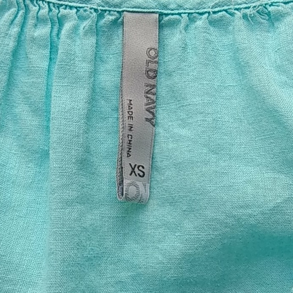 Old Navy Linen Boho Peasant Scallop Embroidery - Picture 7 of 8